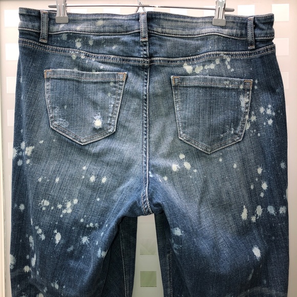 🎉3HP🎉 LANE BRYANT Low Rise Boyfriend Jeans Distressed Deconstructed Stretch 16 - Picture 10 of 16